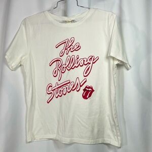 H&M white The Rolling Stones retro graphic band tee sz L
